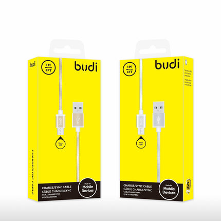 Budi Cable 1M Braded Micro USB Cable M8J172M-SLV