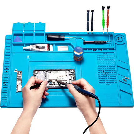 Silicone Soldering Mat Heat Resistant Anti Static Magnetic Repair Pad for Phone Laptop Electronics