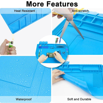 Silicone Soldering Mat Heat Resistant Anti Static Magnetic Repair Pad for Phone Laptop Electronics