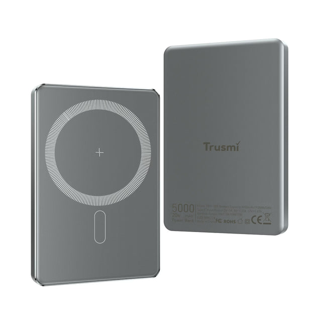 TRUSMI PB01-021 Ultra-Thin Magnetic Wireless Power Bank | 5000mAh | 20W PD Fast Charging | 15W Wireless Output