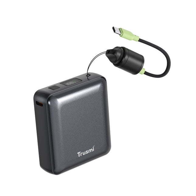TRUSMI PB06-01 PD22.5W Single C Digital Display Power Bank 10000mAh with C to C Cable Grey