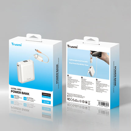 TRUSMI PB06-02 PD22.5W Single C Digital Display Power Bank 10000mAh with C to C Cable Grey