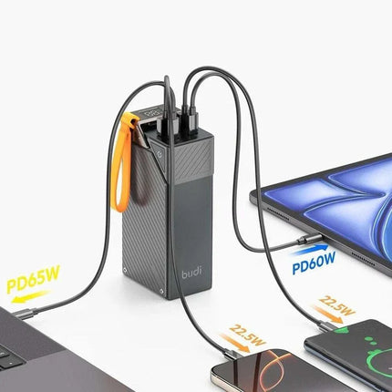 Budi 30000mAH Power Bank 65W Dual + PD + QC3.0 Fast Charging