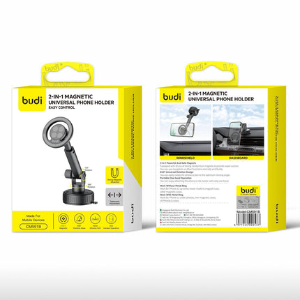BUDI CM591B Uniersal 2 in 1 Magnetic Car Mount Holder
