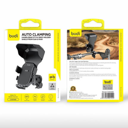 BUDI CM598B Uniersal Auto Clamping Motorcycle Mount Holder