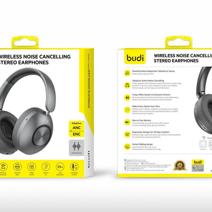 Budi Wireless Noise Cancelling Stereo Headphones EP57H