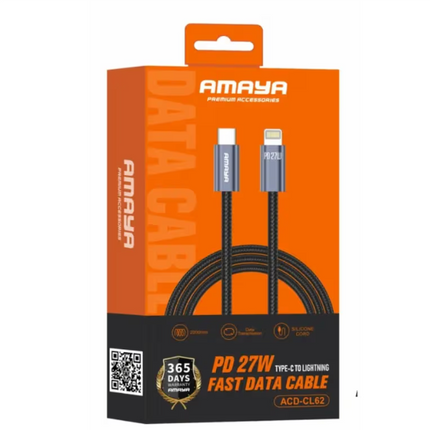 Amaya ACD-CL61 27W Fast Charging 1M Type-C to Lightning Cable