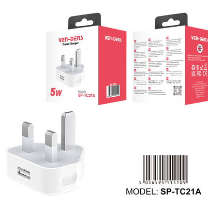 UK 3 Pin Premium Quality Exquisite Design Wall Charging Plug (SP TC 21A)