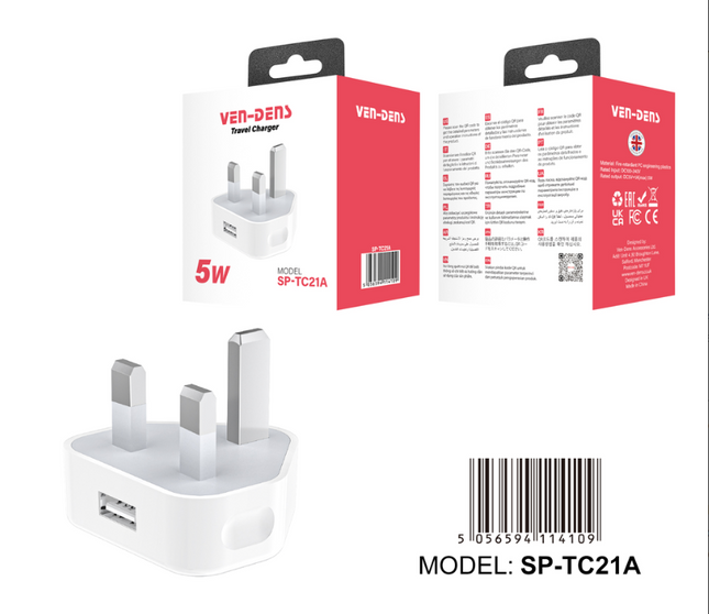 UK 3 Pin Premium Quality Exquisite Design Wall Charging Plug (SP TC 21A)