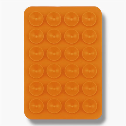 Silicone Sticky Pad Holder – Multi Surface Suction Mount Pad Orange