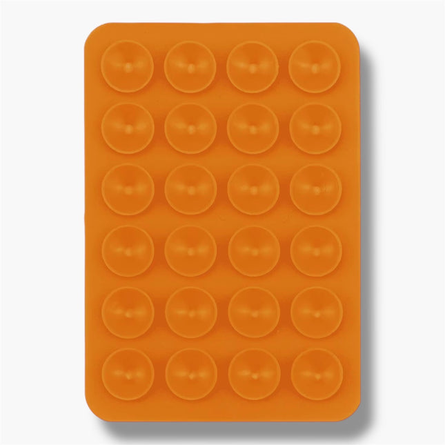 Silicone Sticky Pad Holder – Multi Surface Suction Mount Pad Orange