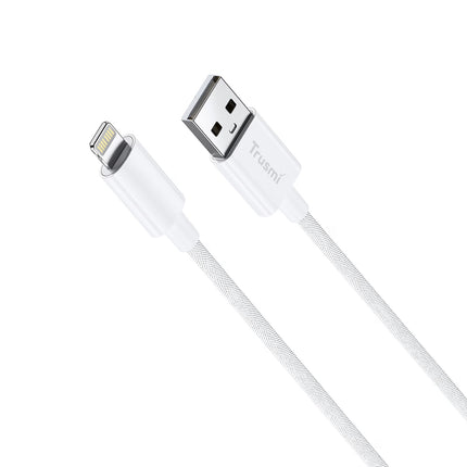 TRUSMI CA55-02 2.4A A To L Braided Charging Cable White 1M
