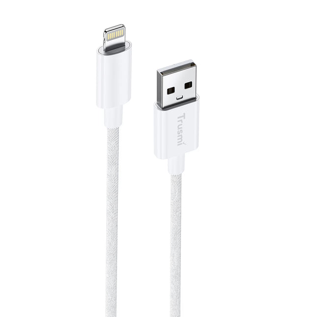 TRUSMI CA55-02 2.4A A To L Braided Charging Cable White 1M