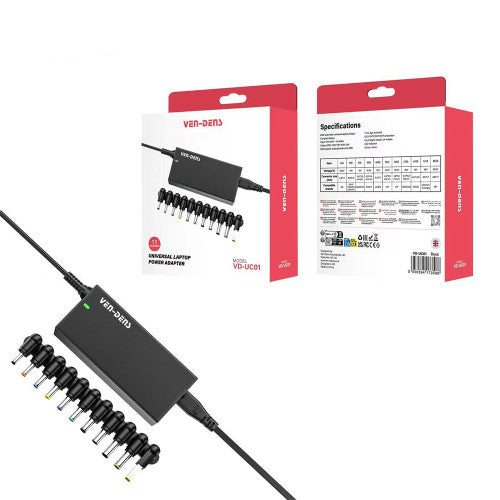 Laptop Univarsal Charger 65W VD-UC01 With 11 DC Tips - 2.4 Metres