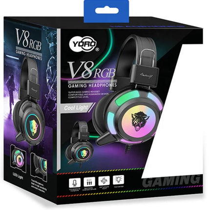 YORO Wired Gaming Headset | 3.5mm Jack, Built-in Microphone, Volume Control – 122dB Sensitivity
