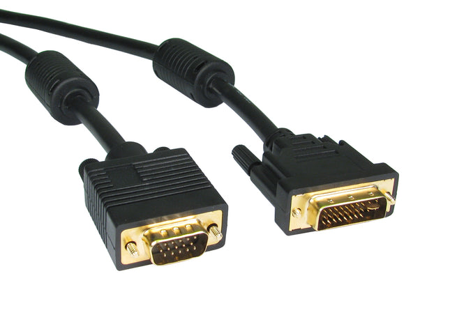 DVI to VGA Cable Connects PC Laptop to Monitor Screen SVGA Lead (1.5M)