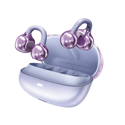 TRUSMI WS18-013 10W OWS Clip-On Wireless Earphone Purple