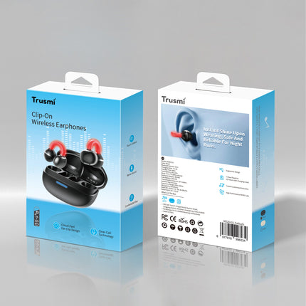 TRUSMI WS20-011 OWS Clip-on Illuminated Wireless Earphone Black