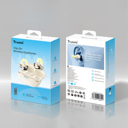 TRUSMI WS20-012 OWS Clip-on Illuminated Wireless Earphone Beige