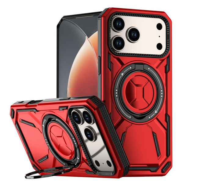 Military Grade Shockproof MagneticCase for iPhone 17 Pro Max– MagSafe Compatible, Rotating Stand Bumper, Wireless Charging Protective Cover