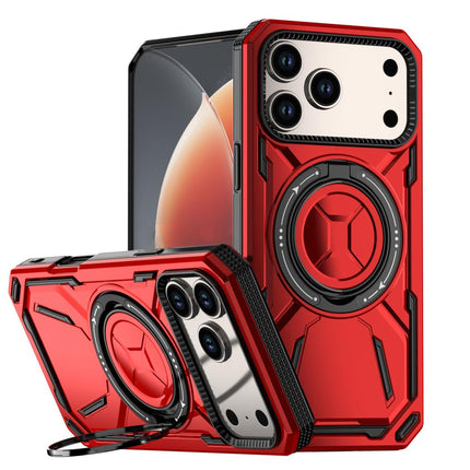 Military Grade Shockproof Magnetic Black Case for iPhone 17 – MagSafe Compatible, Rotating Stand Bumper, Wireless Charging Protective Cover