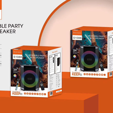 Music Apollo Portable Party Box Speaker S1088