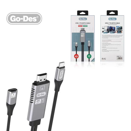 Go-Des GD-8770 USB-C to HDTV Cable 1.8MM 4K HD Cable