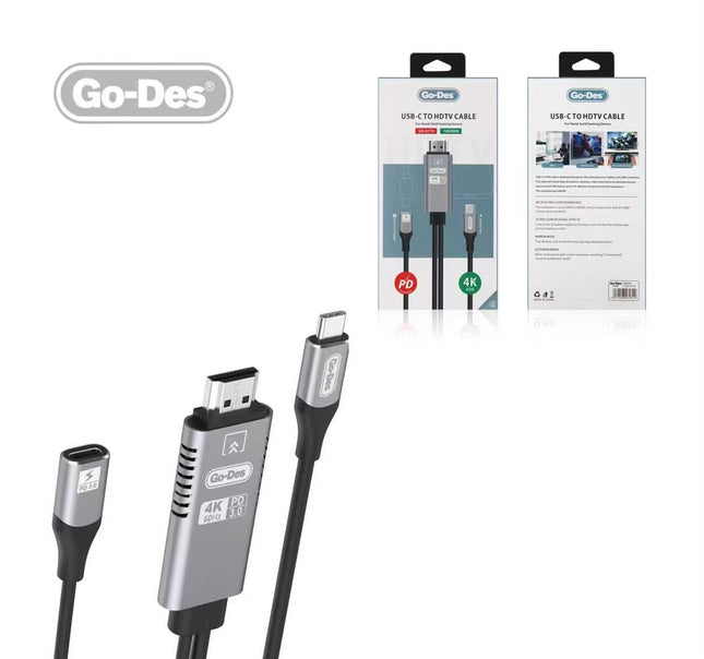 Go-Des GD-8770 USB-C to HDTV Cable 1.8MM 4K HD Cable