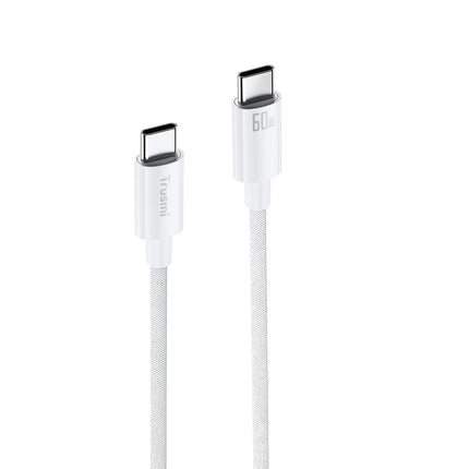 TRUSMI CA55-03 60W C To C Braided Charging Cable White 1M