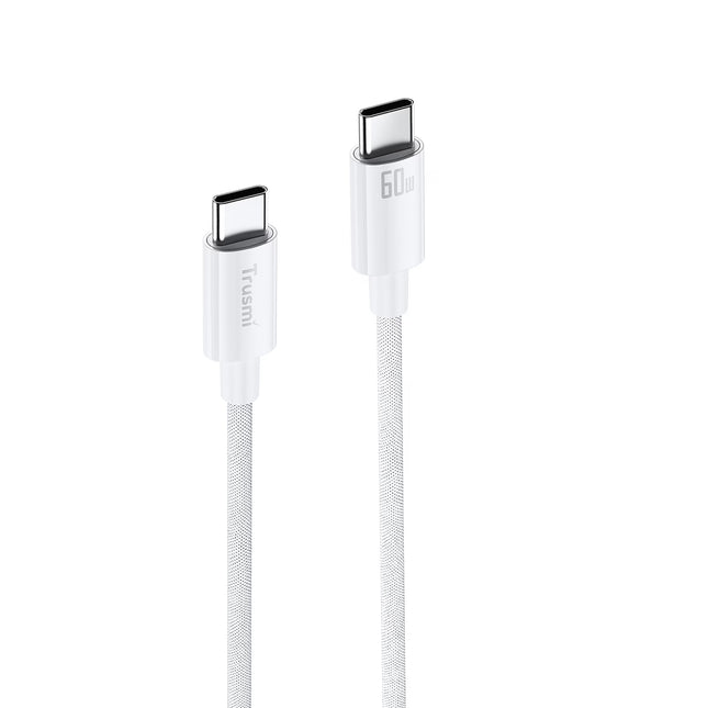 TRUSMI CA55-03 60W C To C Braided Charging Cable White 1M
