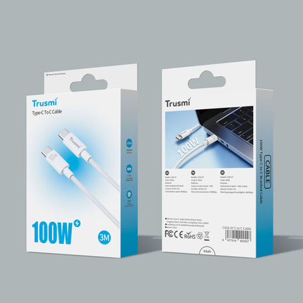 TRUSMI CA55-07 3M 100W Braided Charging Cable C to C