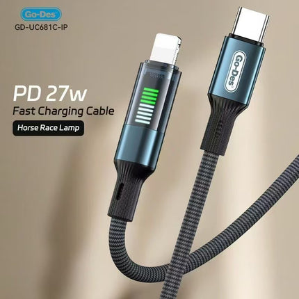 Go-Des GD-UC681C-IP 1.2M 27W Fast Charging Cable USB C to L