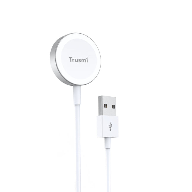 TRUSMI CD01-03 iPhone 2.5W USB-A Magnetic Wireless Charger for iWatch White 1M