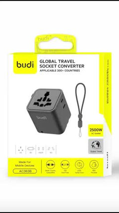 Budi Global Travel Socket Univarsal Travel Adapter Charger 2500W