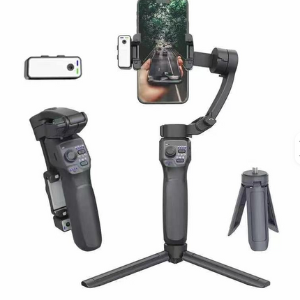 Hot Sale Black Phone Stabilizer Lightweight Selfie Stick with Anti-Shake Gimbal 360-degree Adjustable Angle AI Tracking Module