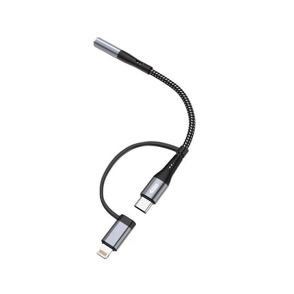 Go-Des GD-UC173 Type-C and Lightning 2-in-1 Audio Cable with 3.5mm Jack Input