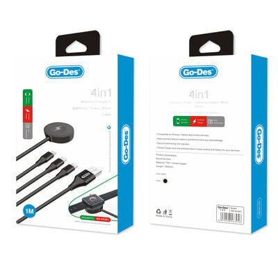 Go-Des 4 in 1 Wireless iWatch Charger Cable GD-UC561