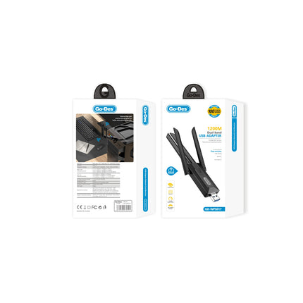 Go-Des GD-WPS017 Wi-Fi USB Adapter 1200Mbps