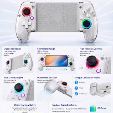 Joystick Para Smartphone Modelo Q101 Universal Bluetooth Para Equipos De Hasta 6.7 Pulgadas Recargable