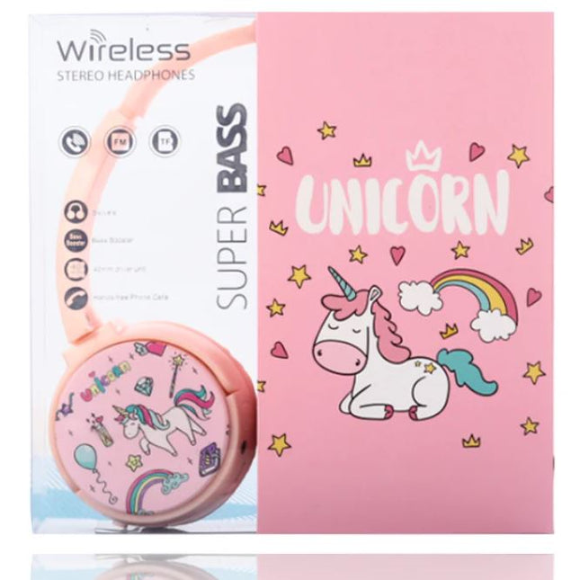 Unicorn Bluetooth Headphones | TF Card Support & Aux Input Pink