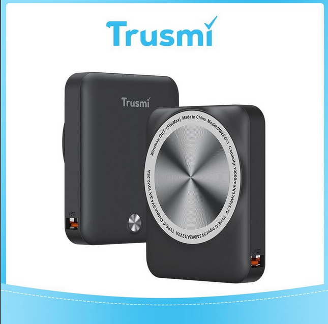 TRUSMI PB09-011 Ultra Mini Magnetic Wireless Power Bank | 10000mAh | 22.5W PD Fast Charging | 15W Wireless Output