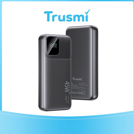 TRUSMI Power Bank PB14-011 | 20000mAh High-Capacity | 45W PD Fast Charge | Smart Digital Display