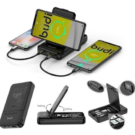 Budi PB515QB 10000mAh Portable Power Bank – Dual USB Fast Charging, Compact & Lightweight Design