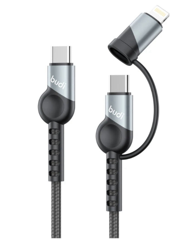 Budi 2-in-1 PD Fast Charging Cable 20W USB-C Data Sync Cable