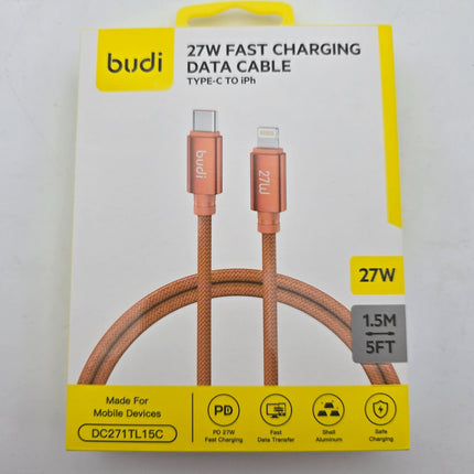 BUDI DC271L15C 1.5M 3A FAST CHARGING DATA CABLE