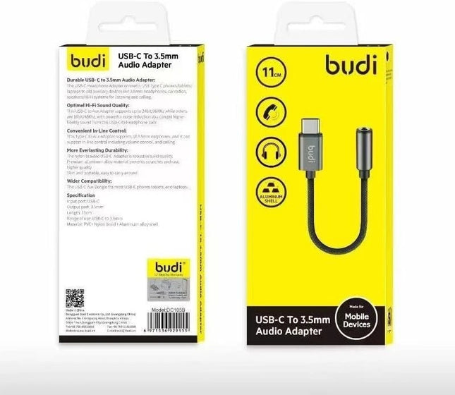 Budi DC105B USB-C to 3.5mm Audio Adapter