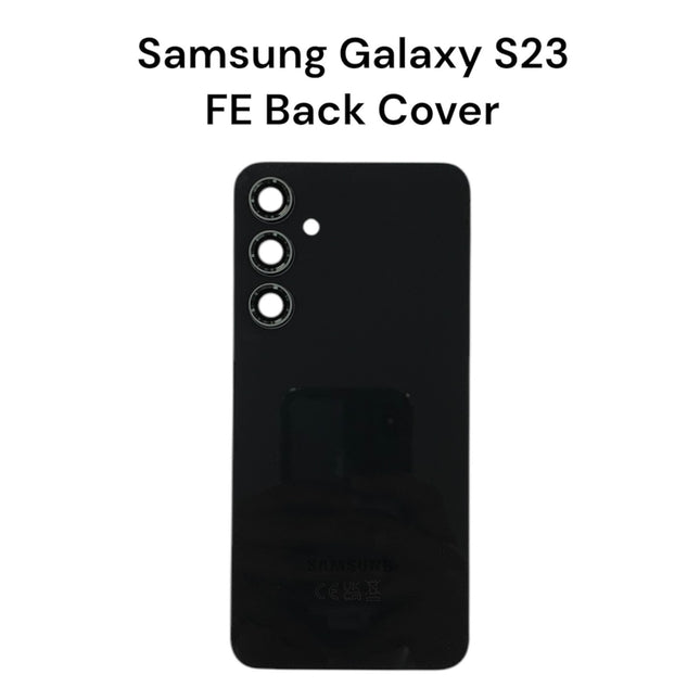 Galaxy S23FE Rear Back Glass Battery Cover Camera Lens Adhesive Black