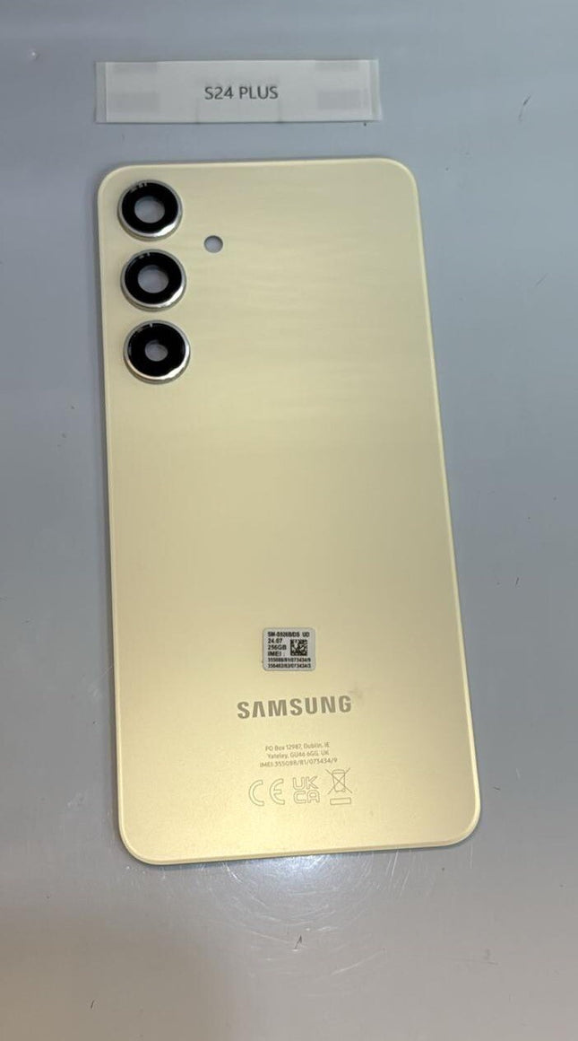 Galaxy S24 Plus Rear Back Glass Battery Cover Camera Lens Adhesive Yellow/Gold