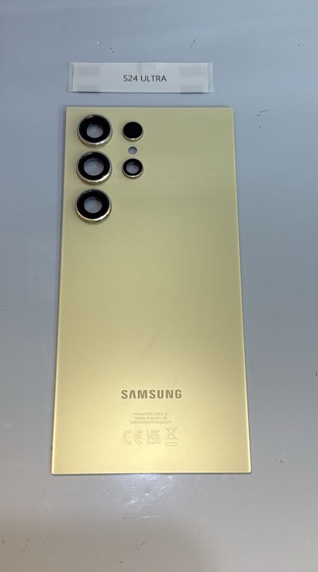 Galaxy S24 Ultra Rear Back Glass Battery Cover Camera Lens Adhesive Yellow